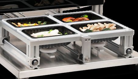 Fully Automatic Food Grade Stainless Steel Tray Sealing Machine with Nitrogen Carbon Dioxide Injection for Modified Atmosphere Packaging