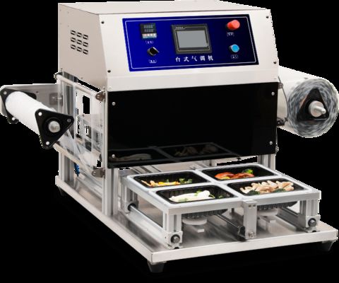 Fully Automatic Food Grade Stainless Steel Tray Sealing Machine DQ370T-E with Nitrogen Carbon Dioxide Injection for Modified Atmosphere Packaging