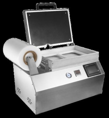 Mesin Segel Vakum Baki Plastik Layar Sentuh Otomatis Penuh Baja Tahan Karat 304 untuk Pengemasan Makanan Cepat Saji