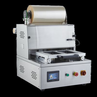 Desktop Portable Precision Gas Injection Food Grade 304 Stainless Steel Tray Sealing Machine DQ450T-E untuk kemasan atmosfer yang dimodifikasi