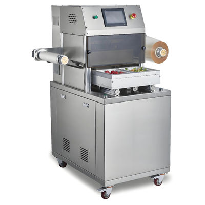 Automatic Tray Sealer DQ320L-V dengan Food Grade 304 stainless steel dan 6061 Anodized Aluminium Mold untuk Modified Atmosphere Packaging