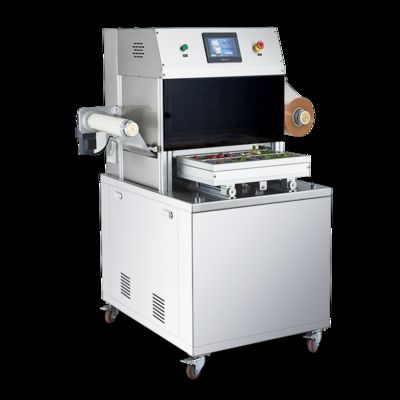 Automatic Tray Sealer DQ370L-V dengan Atmosphere Modified Packaging Food Grade 304 stainless steel dan 6061 Anodized Aluminium Mold