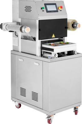 Sealer Tray Otomatis Komersial dengan Bahan Pangan Berkualitas 304 Stainless Steel dan 6061 Anodized Aluminium Mold untuk Kemasan Atmosfer yang Dimodifikasi