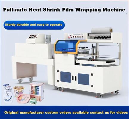 Mesin Sealing dan Pemotongan Tipe L yang sepenuhnya Otomatis dengan Termal Shrink Wrapping Machine dengan Terowongan 1,5m untuk jalur kemasan